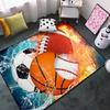 Basketball Rug for Boys Bedroom Kids Football Carpet Water Fire Sports Rugs for Boys Bedroom Baseball, Soccer Rug for Playroom