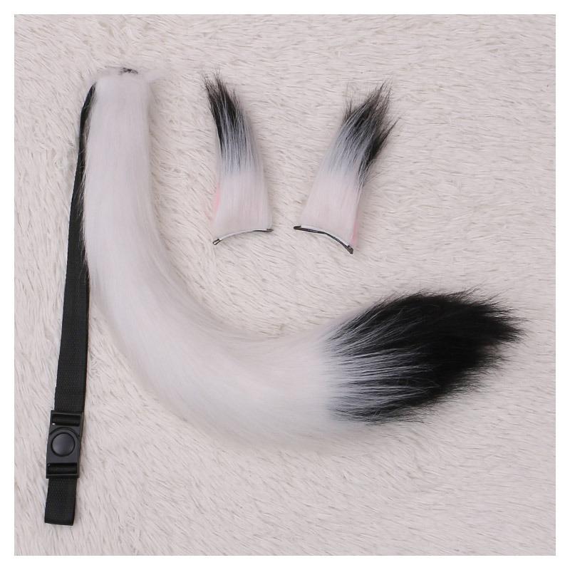 Un accessoire de cosplay de fille renard fait main, une barrette d'oreille de bête, une queue de bête, un ensemble queue paire d'oreilles de renard