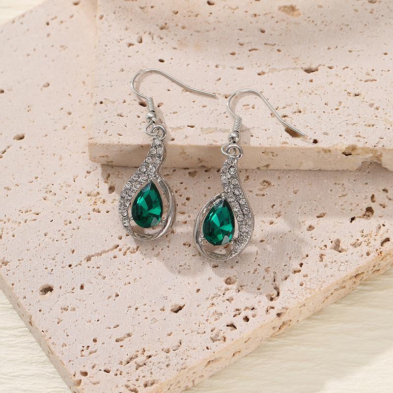 Bunte Zirkon-Ohrringe, Persönlichkeit, bunte Strass-Ohrringe, Quasten, lange Ohrringe, Damen