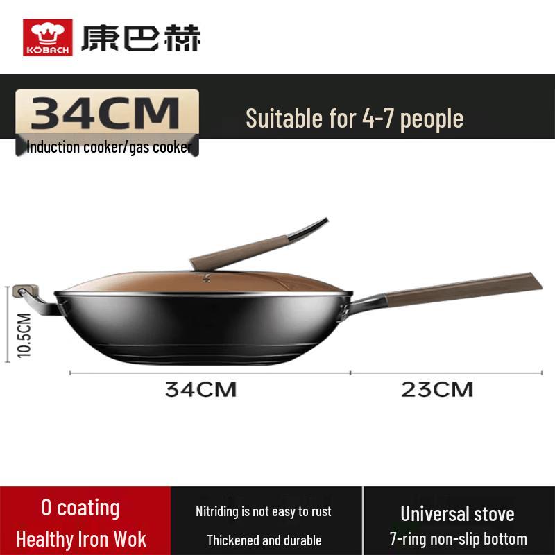 Kangbach 34cm Cast Iron Wok