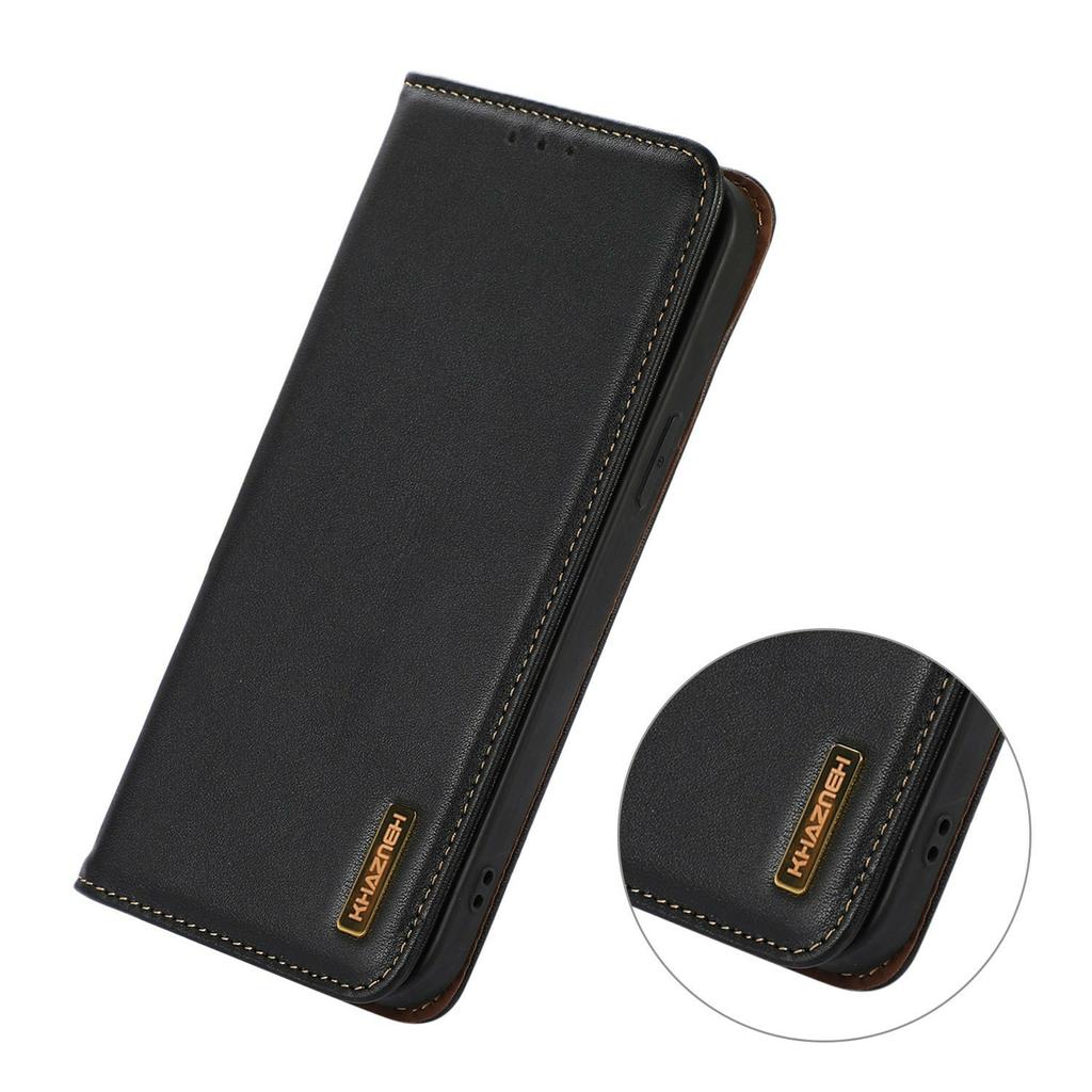 KHAZNEH Genuine Cow Leather Wallet Case for OnePlus Ace 5 Pro 5G/Ace 5 5G/13R 5G Nappa Texture Phone Cover