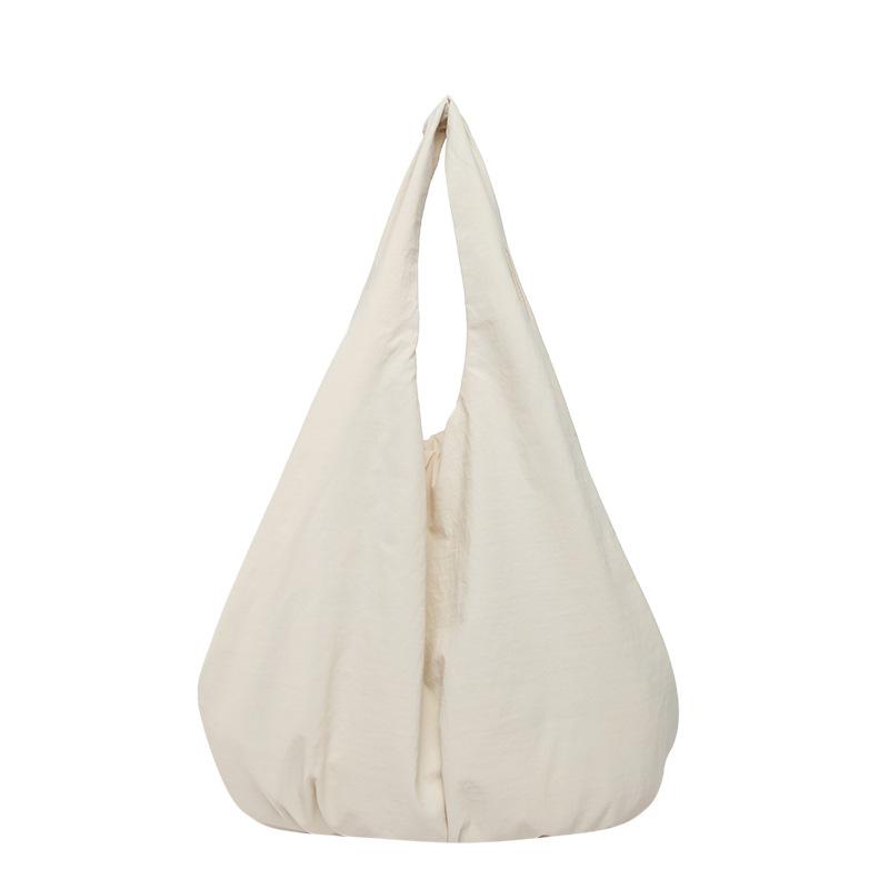 2025 New Armpit Large-capacity Cloth Bag Women's Rice Pure Fashion Casual Shoulder Bag Simple Texture Shopping Bag