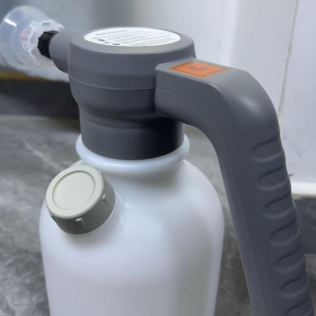 2L Electric Car Wash Foam Sprayer Self-priming Rechargeable Air Pressure Sprayer Auto 75 Degree Fan-shaped Foam Output Bottle
