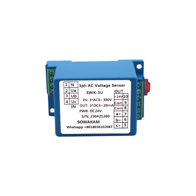 Three Phase AC Voltage Transmitter ZA-3U Voltage Signal Detection Isolation Converter Sensor Multiple Input Multiple Output