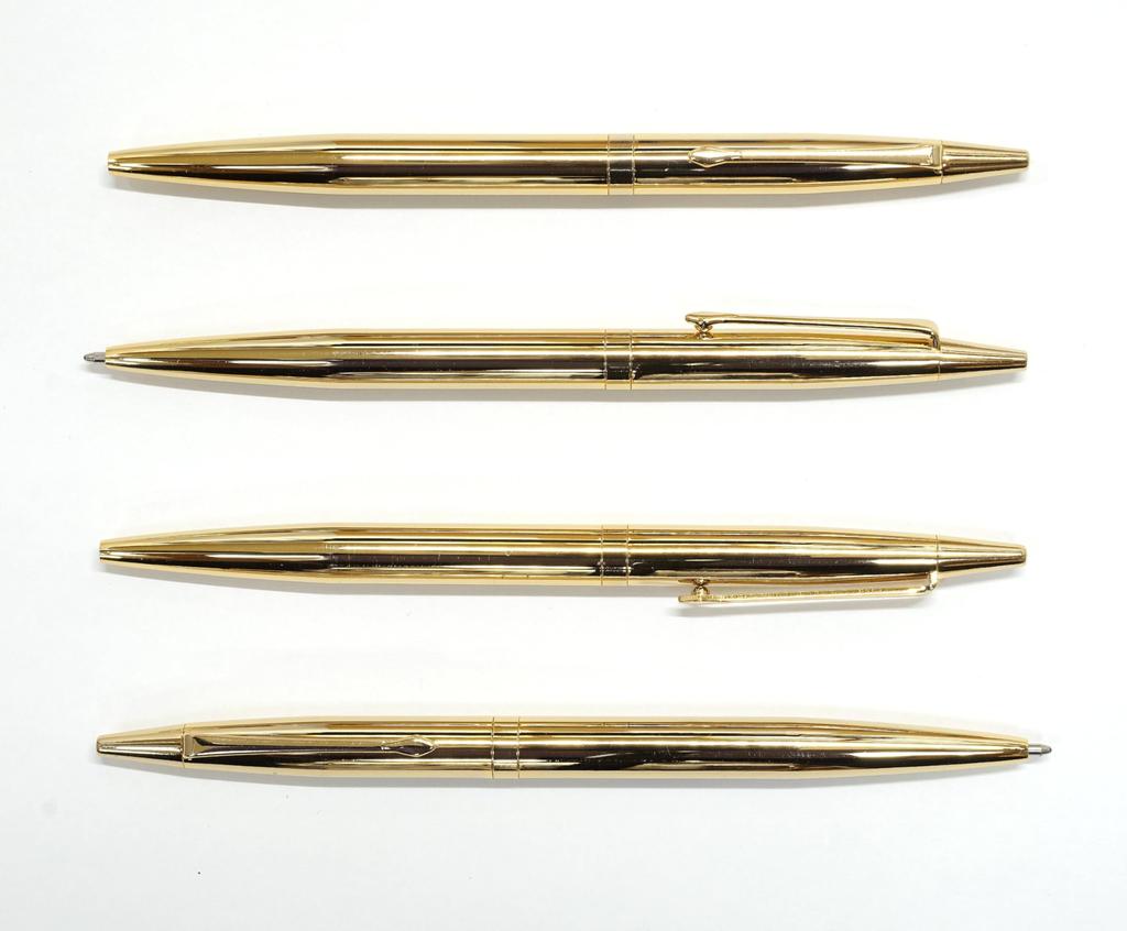 barrel Elegant Gold Twist Ballpoint Premium All-brass Pen, Boxed, K7-DS2-2, 2-Pack