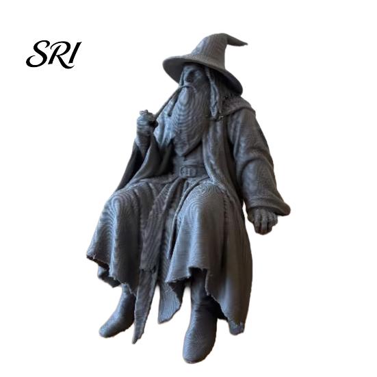 Low-key High-end Wizard Art 3D Printed Figurine, Small Shelf Sitter, Collectible Magical Home Decor Desktop Ornament for Bookshelves, Desks,