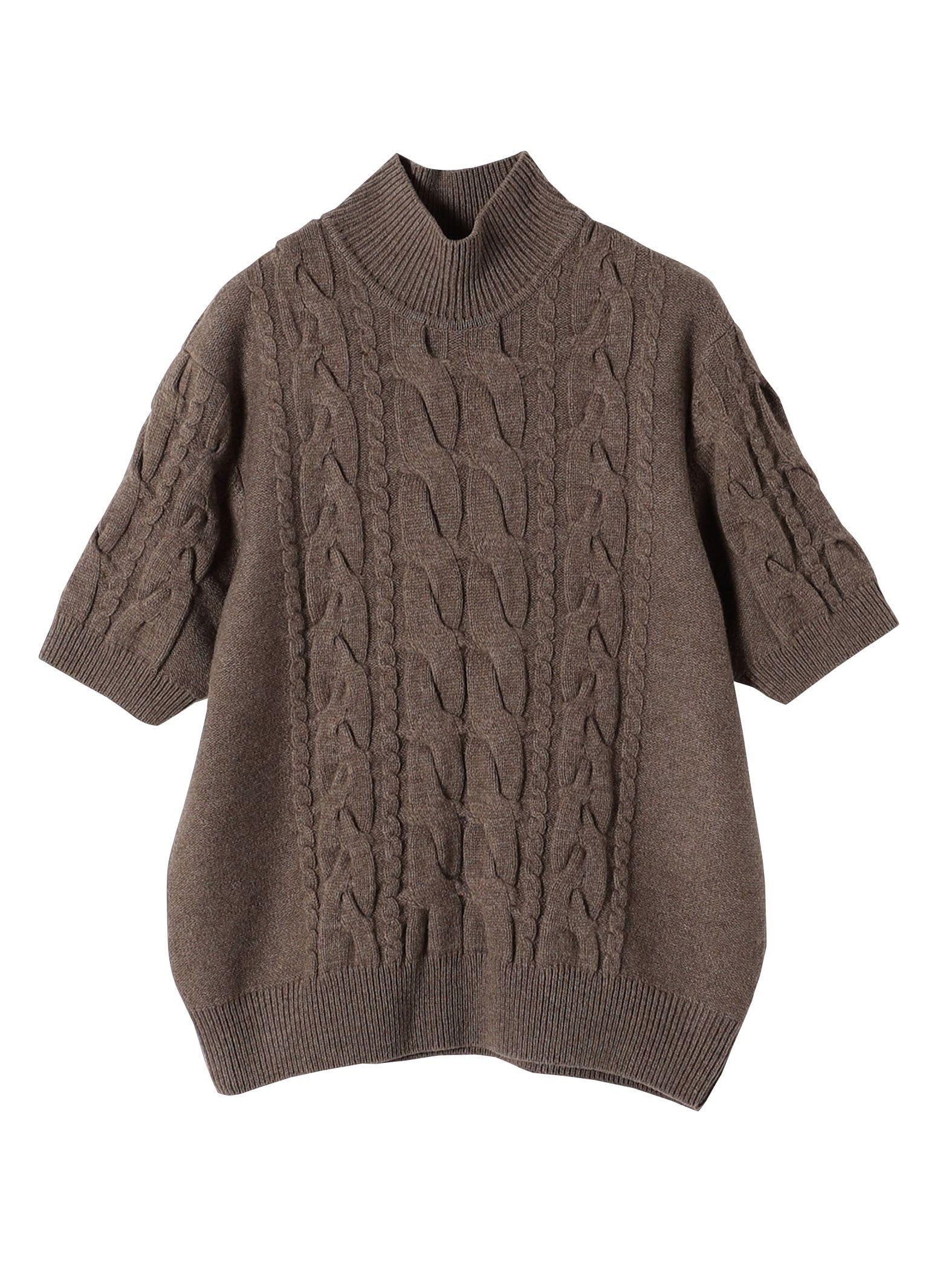 

Корабль WRAPINKNOT Специальный заказ Высокий воротник Короткий рукав Вязание косами 316450004 Коричневый Один размер Женский