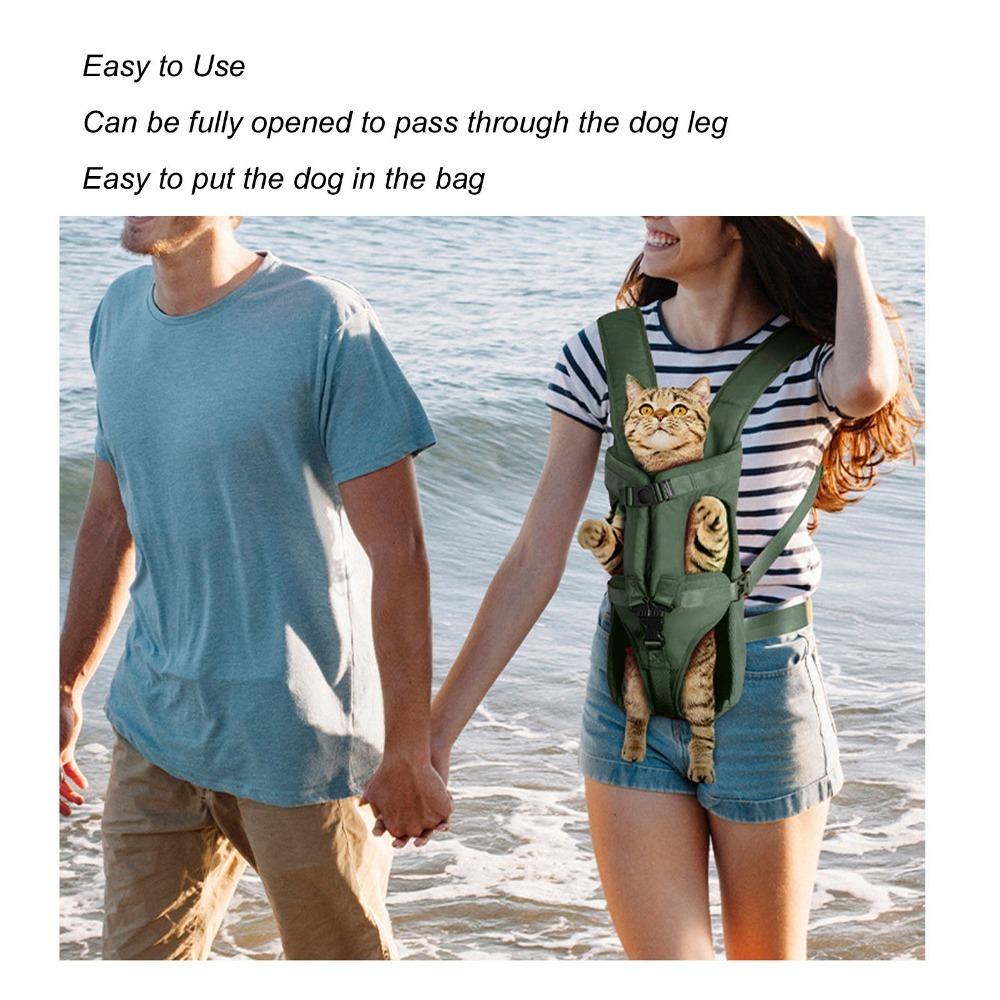 Wrap Around Fit Dog Front Backpack Dual Shoulder Strap Small Pet Travel Bag  Daily Travel