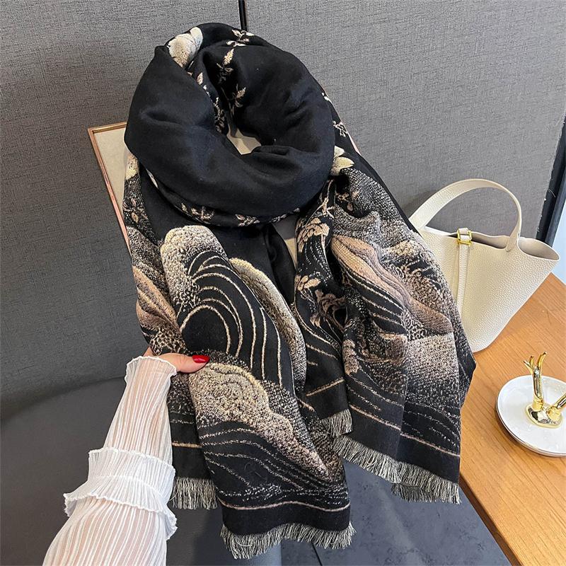 Autumn Winter Scarf for Women Cashmere Shawls Lady Warm Thick Blanket Cashmere Bufanda Stoles Student Scarves Poncho Echarpe