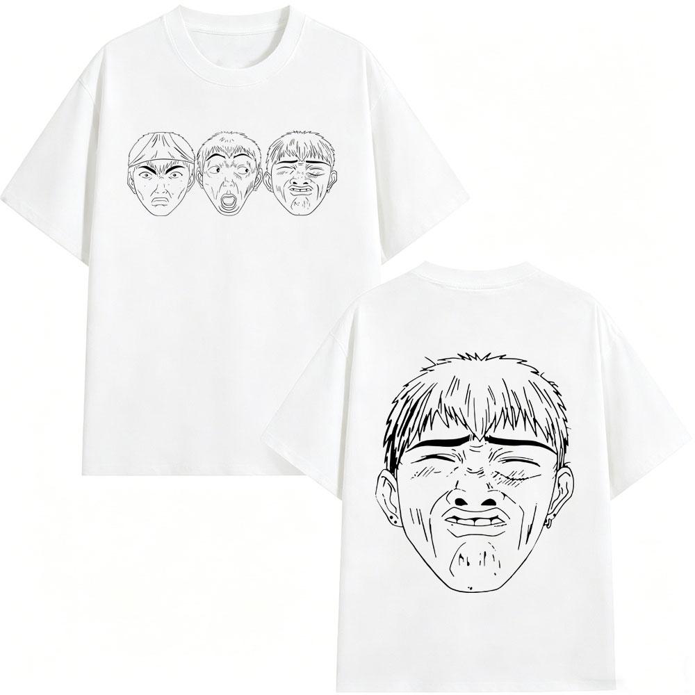 Anime Great Teacher Onizuka GTO T-shirt Manga Funny Eikichi Onizuka Face Graphic T Shirts Men Women Vintage Oversized T-shirts