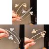 Zircon Pearl Flower Three Layer Open Bracelet With Elegant Design For Women