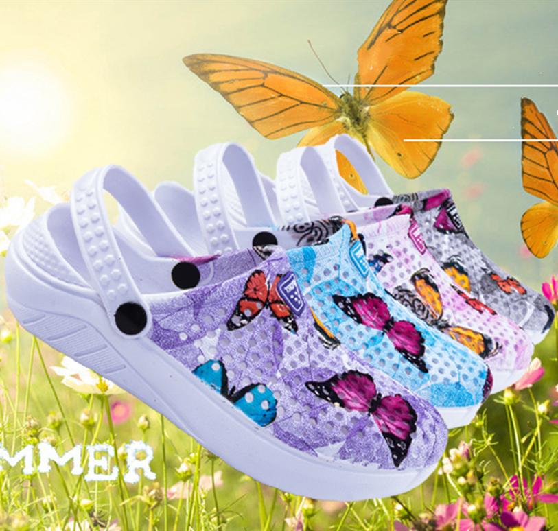 

Мода женщины Повседневная бабочка пляж сандалии полые дышащие Тапочки квартиры обувь