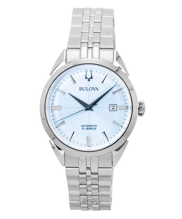 BULOVA Sutton Stainless Steel Ice Blue Dial Automatic 96B423 Men's Watch