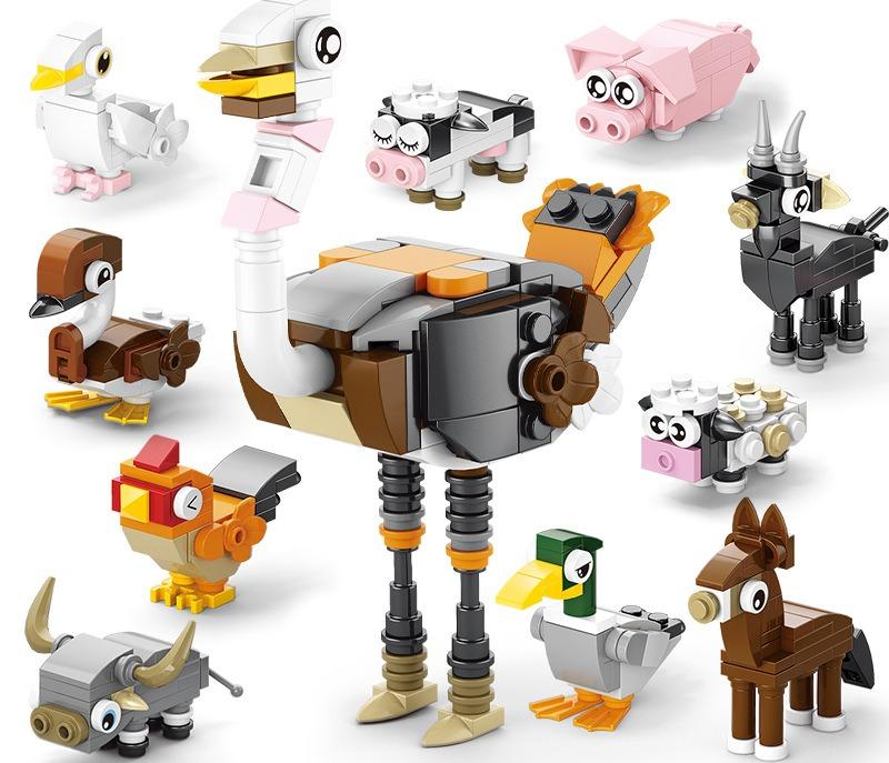 10 IN 1 Building Blocks Children's Cognitive Ability, Assembling Jurassic Dinosaur Model Toys Compatible Boys and Girls Gifts