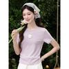 Women's Slim Fit Round Neck Short Sleeve T-Shirt