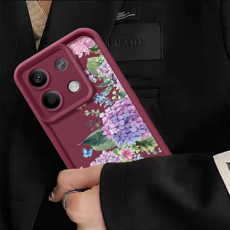Fashion Flower Pattern Phone Cover For Xiaomi Redmi Note 13 12 4G 11 10 Pro Max 13T 11T Poco F6 X6 X5 Pro Floral Matte Shockproof Soft Silicone Cover
