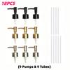 18pcs Soap Dispenser Pump Set with 9 Pumps and 9 Tubes for 25Mm Soap Bottles ABS Material Reusable for Kitchen Bathroom Hotel