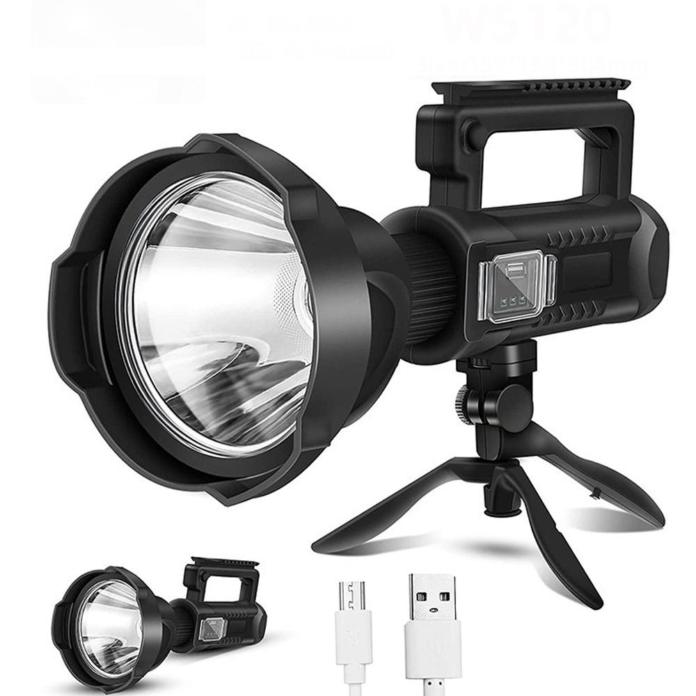 Portable light outdoor LED Rechargeable spotlight handheld holder light high-power waterproof USB  strong light searchlight