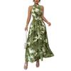 Women's Halter Neck Ruched Waist Sleeveless Ruffle Dress for Summer 2026