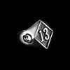 Anello Teschio Numero 13 Acciaio Inossidabile 316L Stile Punk Biker Gotico Gioielleria Taglia 7-19