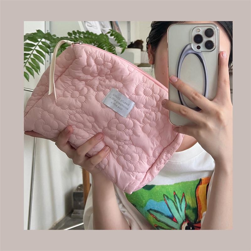 New Flower Pattern Women Makeup Bag Toiletries Cosmetic Organizer Zipper Bag Travel Wash Pouch Cosmetic Bag Female Make Up Bags