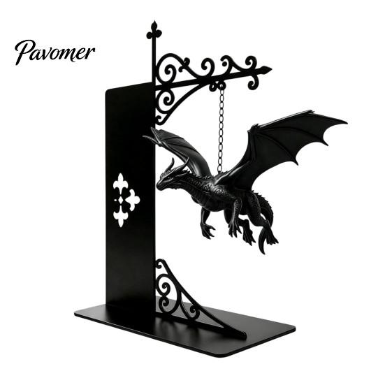 Akcesoria do domu w stylu smoczym Magiczna Pływająca Półka Lampka, Ciepłe Nocne Światło LED, Dekoracja Statua Magii Fantasy Wystrój Kącika do Czytania, Unikalne
