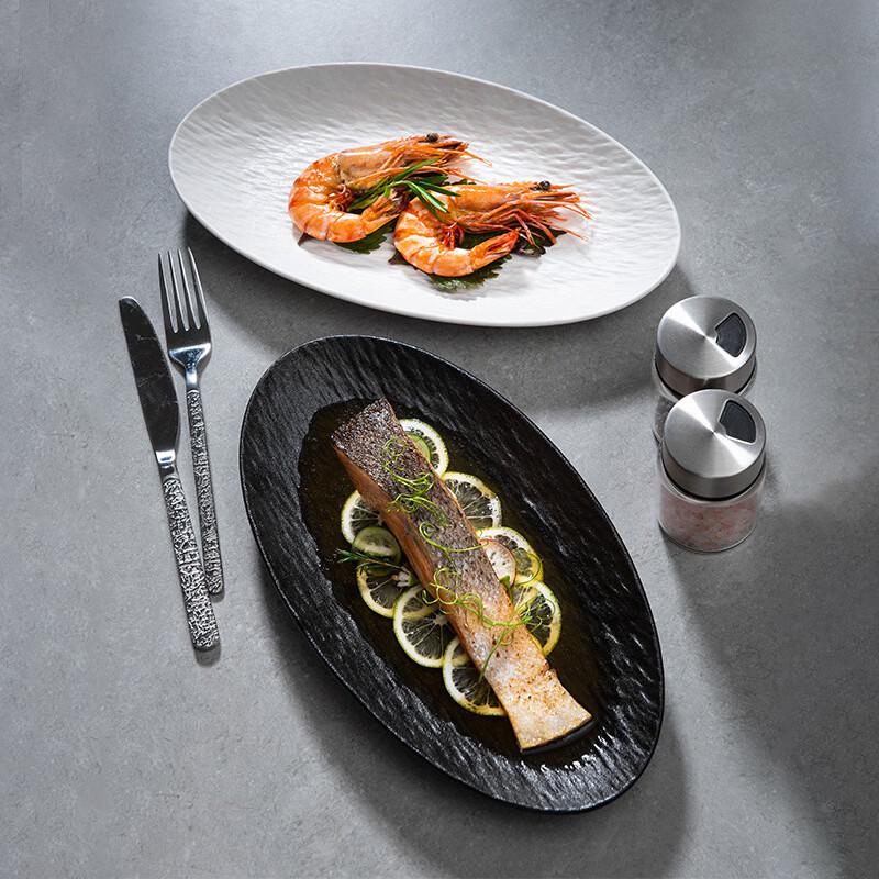 Ru Han Nordic Stone-Texture Ceramic Fish Plate