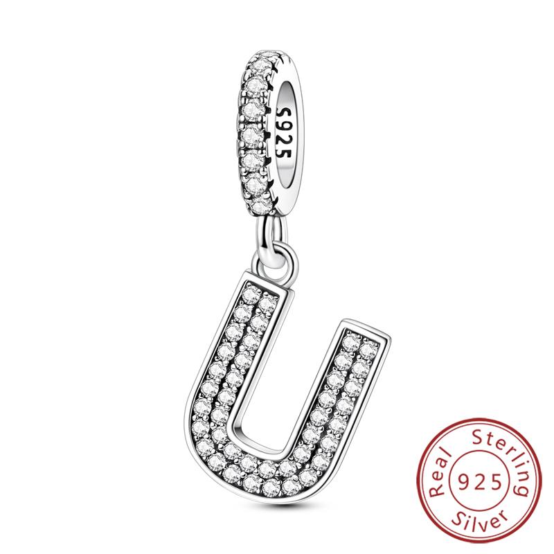 New Charms Beads Pendants Copper 26 Letters A-Z Alphabet Diy Name Beads Fit Original Bracelet Women Jewelry Making