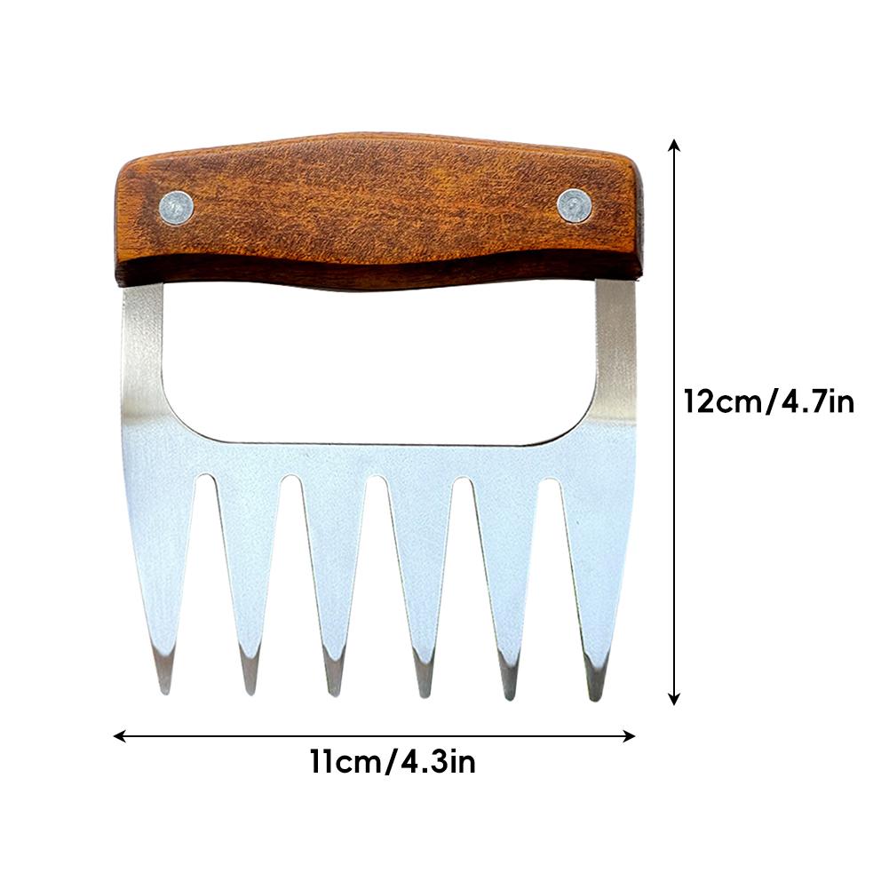 Kitchen Claw BBQ Meat Separator Shredder with Wooden Handle Manual Meat Clamp Roasting Fork Turkey Chicken Kitchen Gadgets Tool