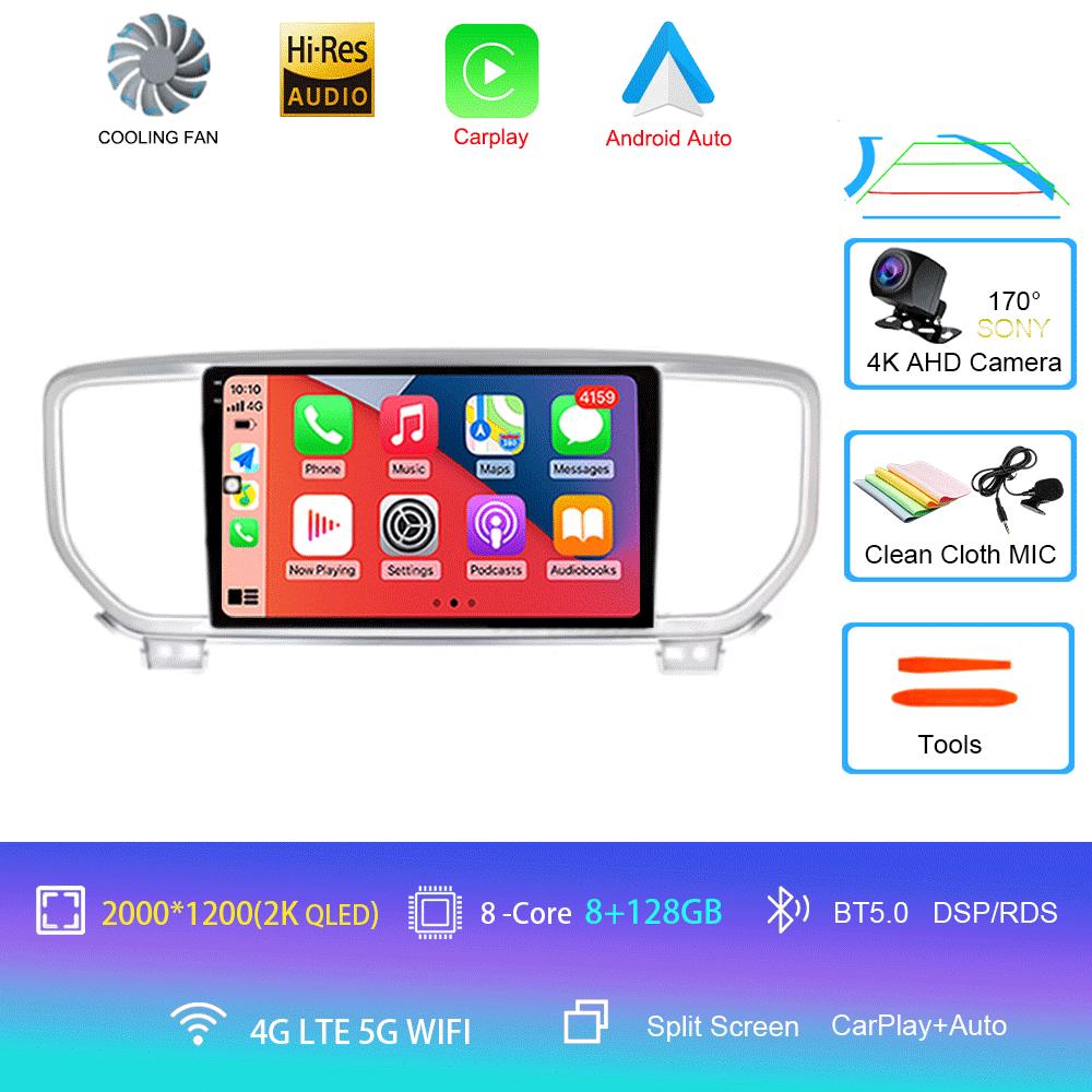 For Kia Sportage 4 QL 2018 - 2022 Car Radio Android 14 Carplay Navigation GPS Multimedia Player stereo wifi+4G Auto BT 360Camera