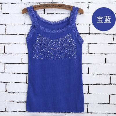 Koreanische Version von heißem Diamant-Westen Damen vielseitig Sommer Spitze Spitze gefädelt Baumwolle Gypsy Strass schmaler Primer I-förmiger Träger