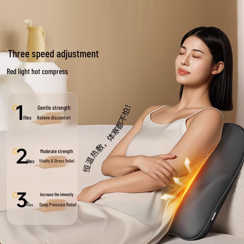 AUX Heated Shiatsu Neck and Back Massage Cushion