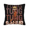 Federa Cuscino Tung Tung Sahur Cartoon Friends Copricuscino Comodo per Sedia Salotto Federe Cuscino Retro Trendy