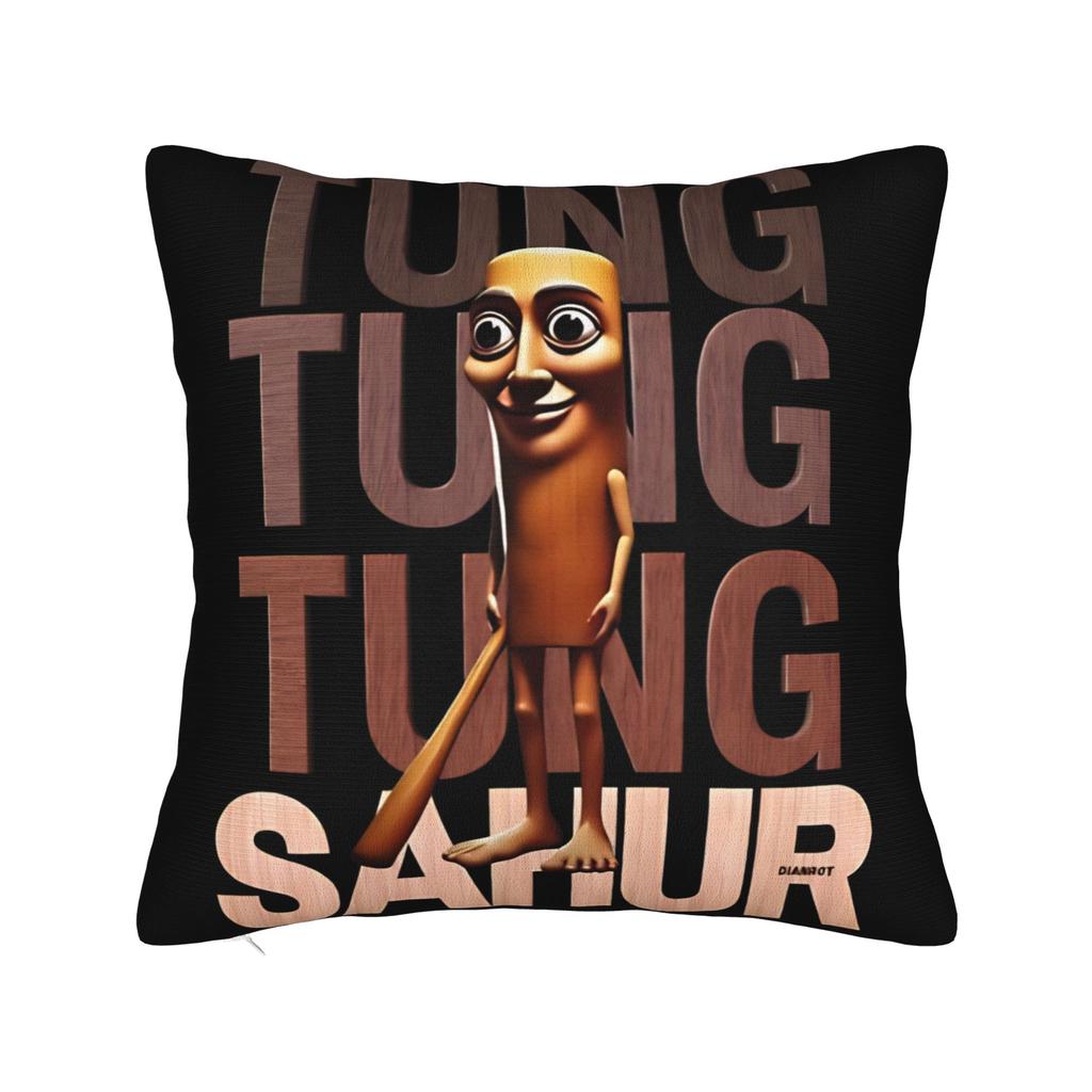 Federa Cuscino Tung Tung Sahur Cartoon Friends Copricuscino Comodo per Sedia Salotto Federe Cuscino Retro Trendy
