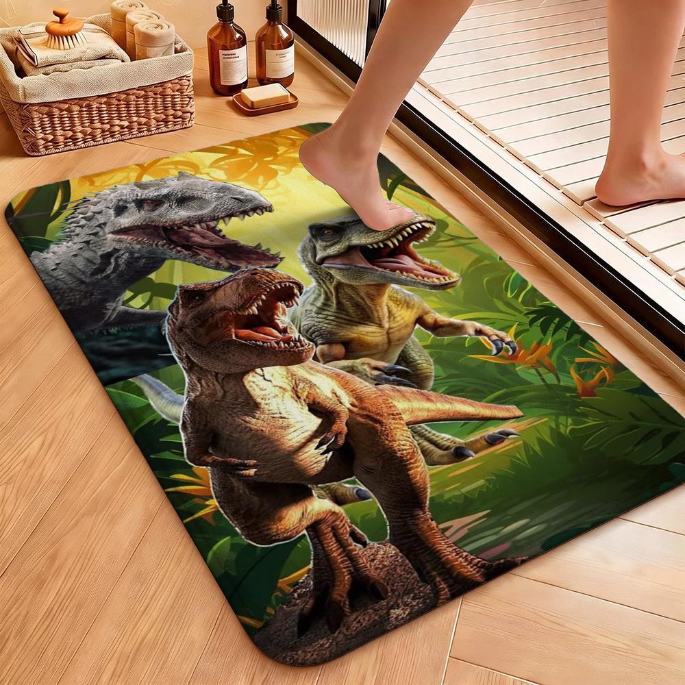 Dinosaurs Jungle Patterned Rug Soft Nonslip Carpet For Kids Bedroom Play Area Home Decor Memorial Gift