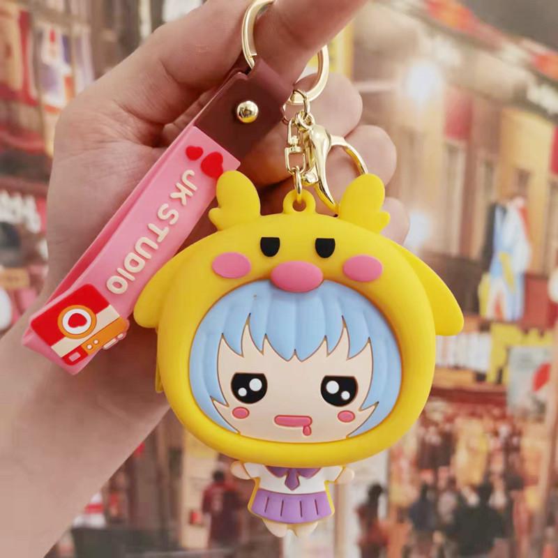 Silicone Bear Girl Coin Purse & Keychain Earphone Pouch