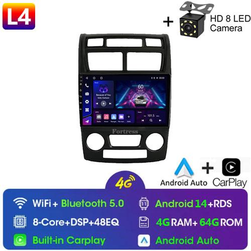 Fortress  Android 10 Car Radio For Kia Sportage 2 2004 2005 2006 2007-2010 Android Auto Multimedia Player Stereo BT 2din DVD HU