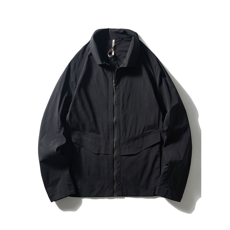 Niaojia Business Administration Lapel Jacket Male 2024 New Arrival Spring & Fall Thin Trench Coat Export Export Shell Jacket Black L