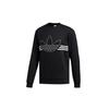 Originals OUTLINE TRF CRW Large Logo Printing Round Neck Pullover Black Men's ED4687