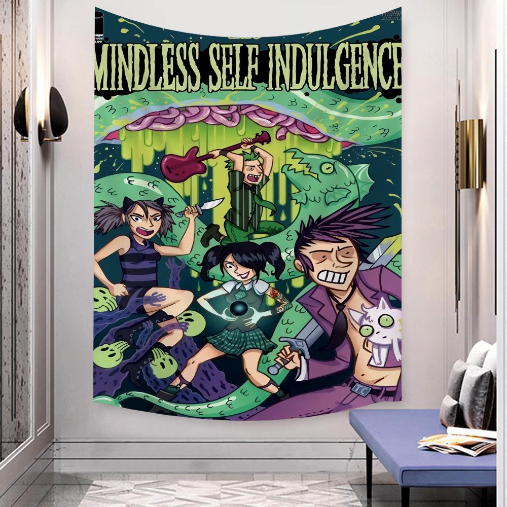 MMindless SSelf IIndulgence Tapestry Microfiber Wall Hanging For Bedroom Living Room Decor Outdoor Festival Bar Background
