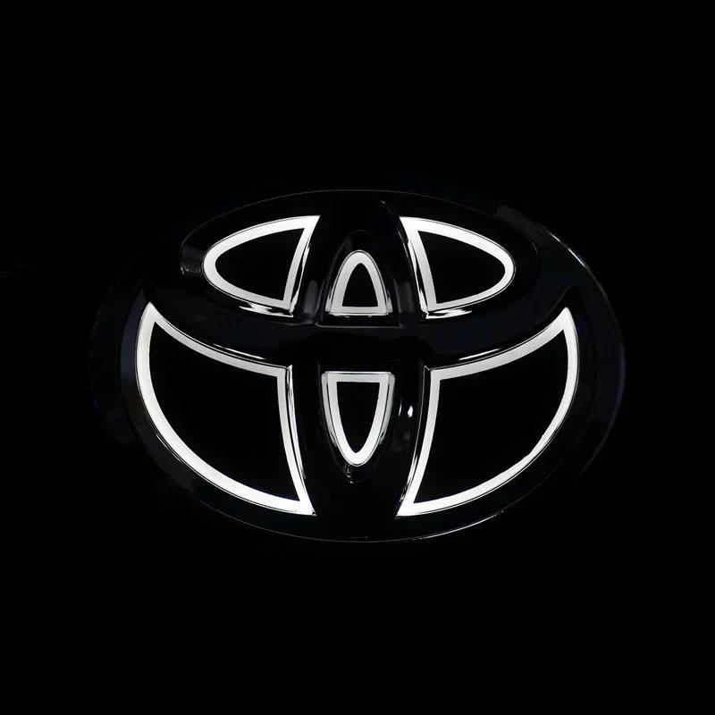 Emblema de Carro Iluminado por LED 5D – Logo para Grade Frontal e Porta-malas para Toyota Camry/Highlander/Yaris/Land Cruiser/Avalon – Kit de Iluminação
