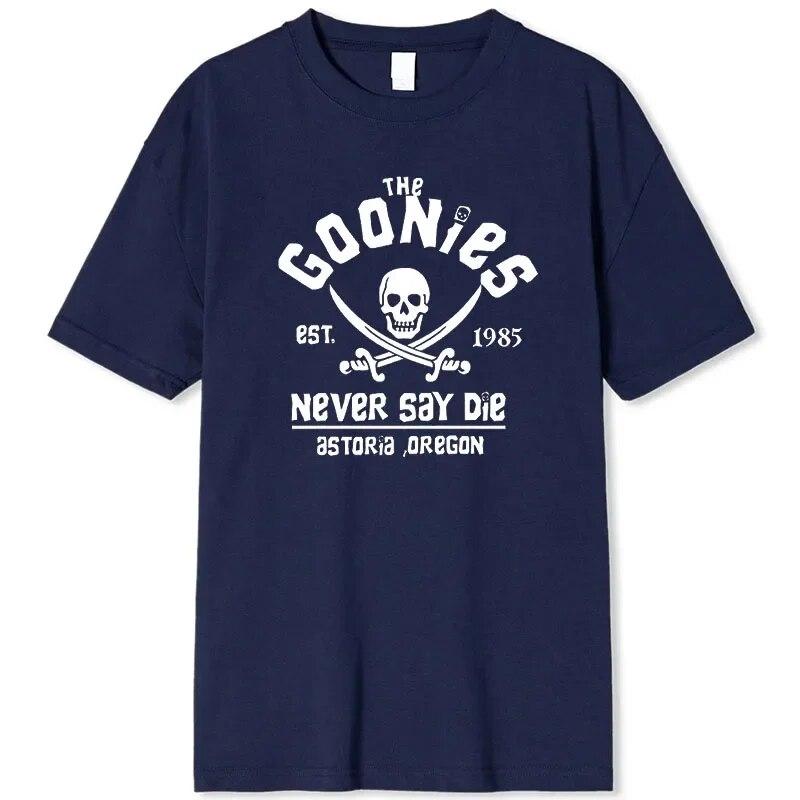 Fun Hip-hop T-shirt for Men and Women, Oregon Pirate Flag Never Say Die Casual T-shirt, Cotton Breathable Popular Short Sleeved Top