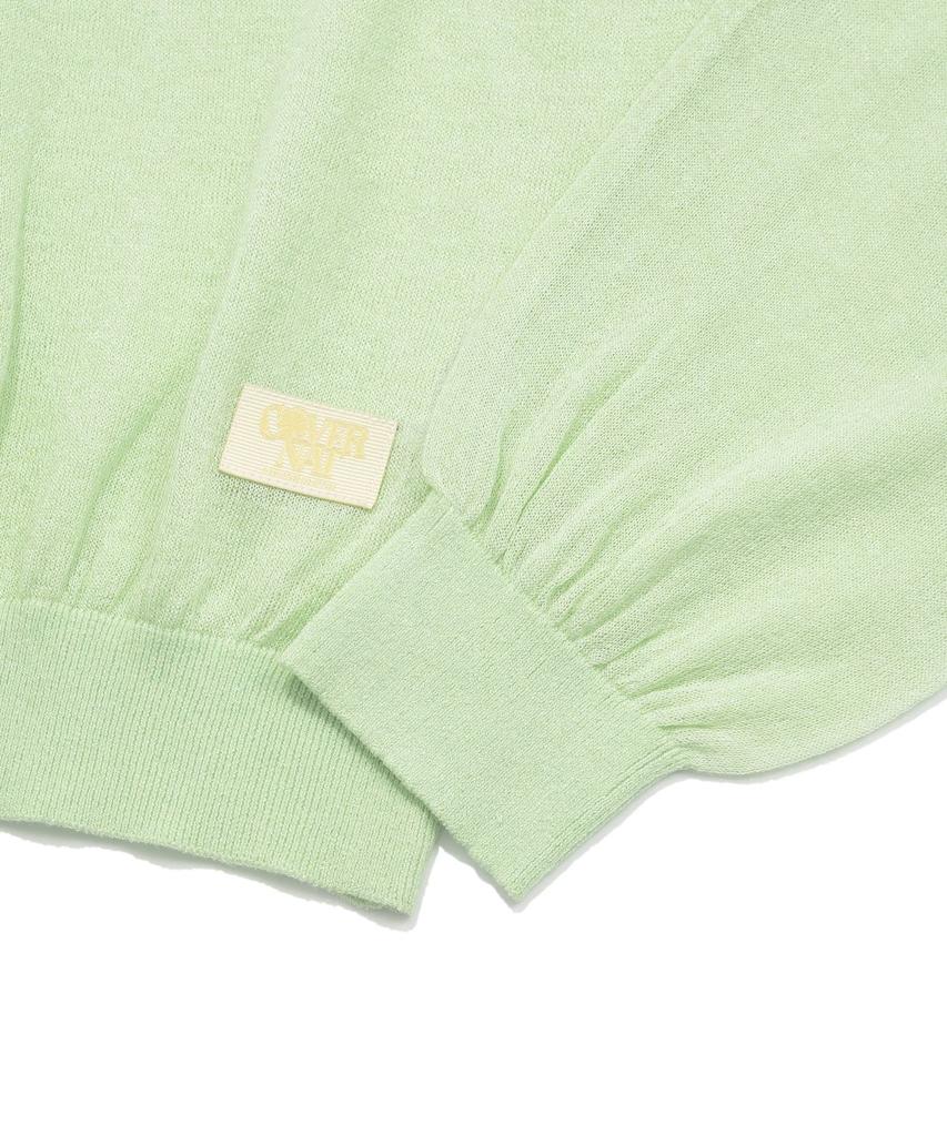 COVERNAT WOMAN Sheer Round Neck Knit Light Lime