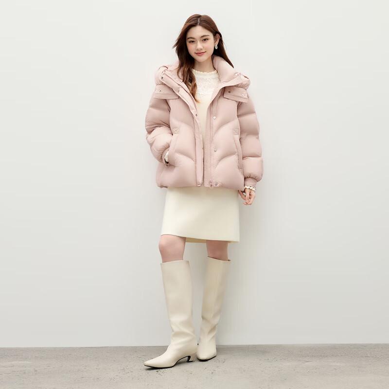 Qiushui Yiren Women's Elegant Hooded Down Jacket