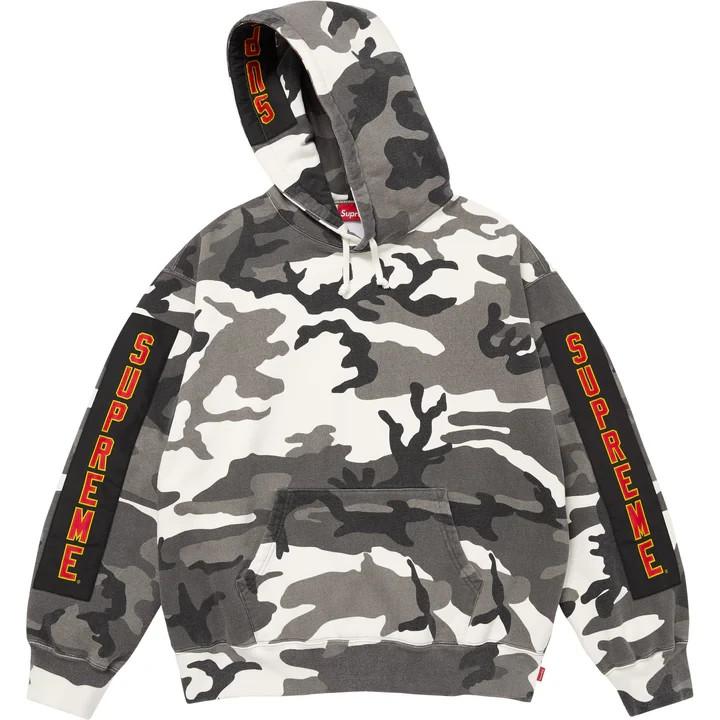 Supreme Woven Patches Hooded Sweatshirt Snow Camo