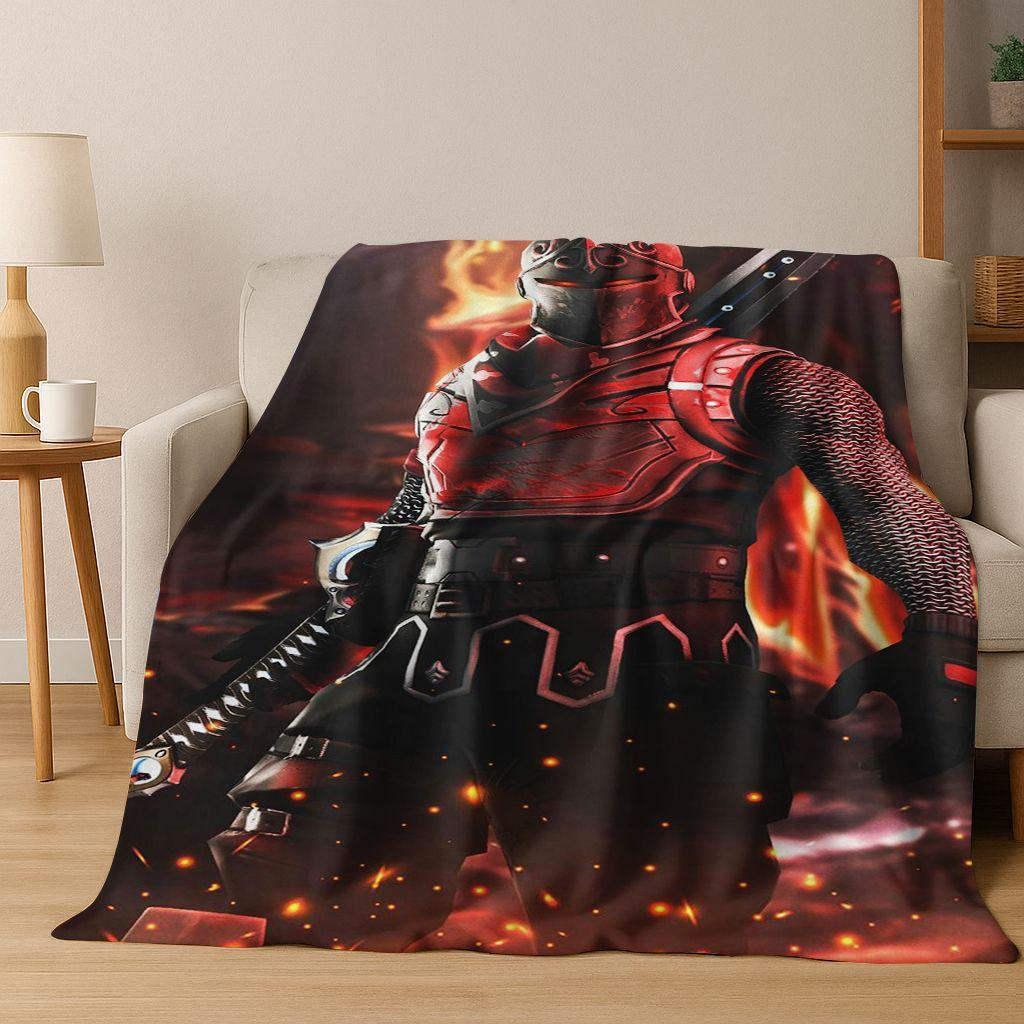 3D F-Fortnite Game Cartoon Flannel Blanket Soft Warm Throw Blanket for Bed Bedroom Room Living Room Travel Camping Kids Gift