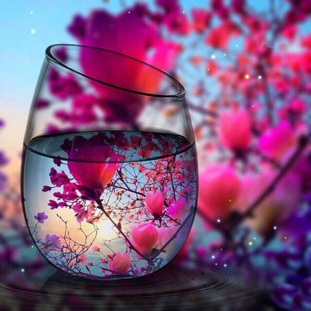 Cup DIY 5D Diamond Painting Full Round Drill Mosaic Sunset Seaside Diamond Embroidery Handmade Kit Holiday Gift Home Decoration