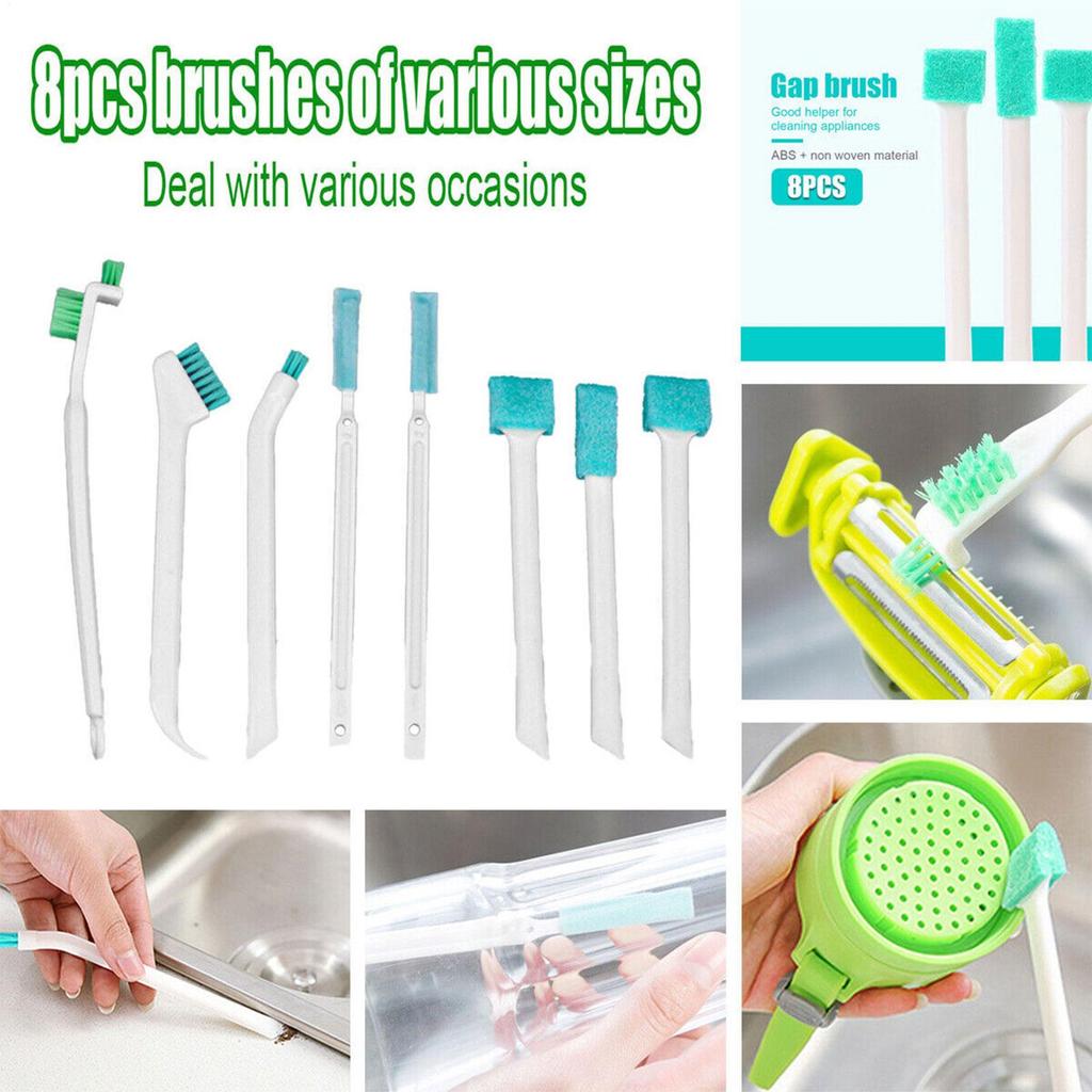 Crevice Brush 8-Piece Tile Cleaner Crevice Cleaning Brush Set For Shower Bathroom Floor Home Car Grill Bottle Toilet Kitchen