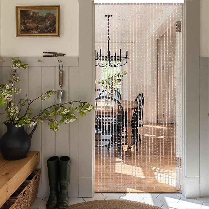 WTEMPO Sparkling Stars Beaded Curtain Fake Crystal Door Beads Curtains Hanging Doorway String Curtains Ideal for Door & Window Living Room Wedding