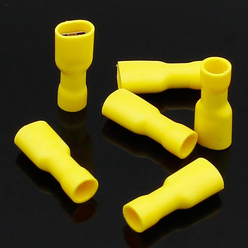 200PCS 6.3mm Female Male Spade Insulated Electrical Crimp Terminal Connectors H1E1 Cable Terminals